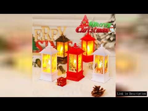 Christmas Snowman Santa Reindeer LED Lantern Night Light for Desktop Decor Holiday Gift Idea Festive