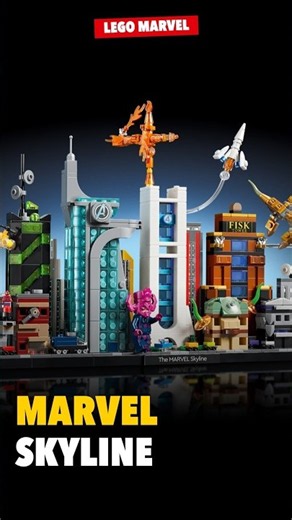 LEGO Marvel The Marvel Skyline Revealed — Microscale Megacity, 1,261 Pieces | Marvel Set #67006