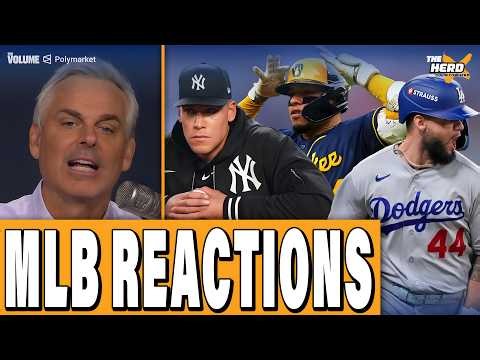 MLB Postseason REACTIONS: Dodgers ADVANCE, Yankees SWEPT, Brewers SURVIVE | Colin Cowherd HERD