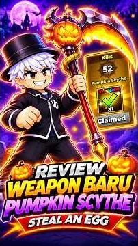 REVIEW WEAPON BARU PUMPKIN SCYTHE DI STEAL AN EGG #stealanegg #roblox