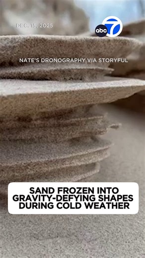 Wow! Frozen sand created these gravity-defying shapes in Michigan during cold weather. Video shows sand frozen in shapes that seem to break the laws of gravity. | ABC7