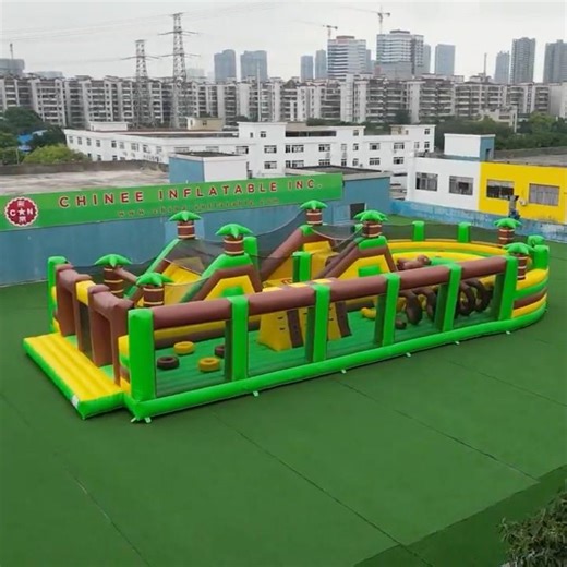 The latest large inflatable jungle-themed obstacle course, factory custom direct delivery! #awesome