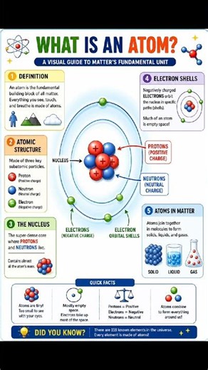 What is an atom? #Atom #ScienceFacts #Physics #Educational #DailyEducational