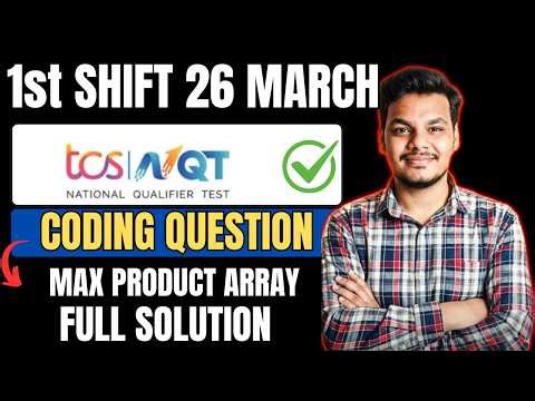 TCS NQT 26th March Coding Question Solution | Today's TCS Coding Questions Solution 2026 |