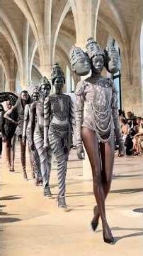 Isha Ambani at Paris Haute Couture Week in Rahul Mishra Couture | Indian Ancient Sculptures Theme