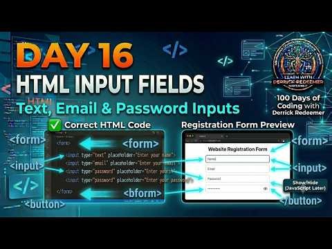 Day 16 of 100 Days of Coding | HTML Input Fields