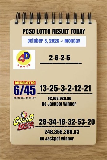Lotto Result Today 9pm Draw October 5, 2026 PCSO 6/55,6/45 #lotto #lottoresulttoday #9pmlottoresult