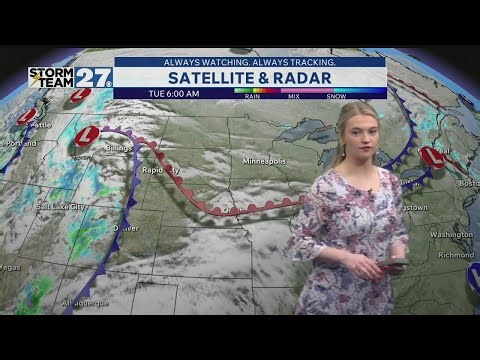 Dry Tuesday, tracking rain showers with chance of thunder Wednesday