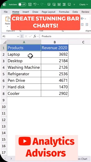 Create Stunning Clustered Bar Charts in Excel! 📊 #shorts