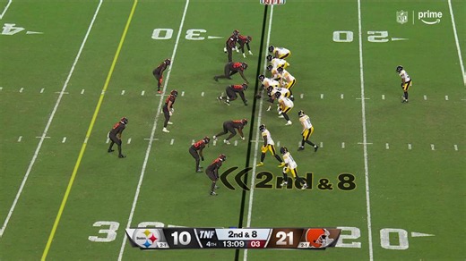 Rodgers' 43-yard strike to Metcalf gets Steelers into Browns territory