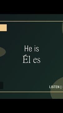 S019 - Two Minute Spanish A1 phrase: He is - Él es