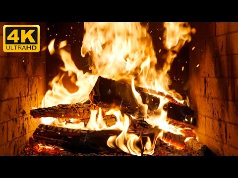 🔥 The MOST Calming FIREPLACE with Natural FIRE Sounds and FLICKERING Light for QUIET Winter DAYS
