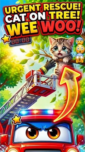 Kitty Almost Fell… Until Flamy Arrived! (Part - 1) | 🚒🐱#tinytunejoy #kidsentertainment #kidsshorts