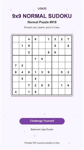 Normal Sudoku Challenge #018