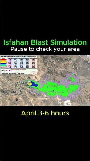 Isfahan, Fallout simulation. #radiation #weather #nuclearbombs #news #nuclearweapons #explosion