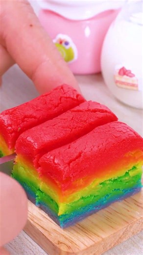Perfect Rainbow Mini Cookies🌈 Tiny Dessert ASMR | Satisfying Miniature Sweets #shorts #asmr #mini