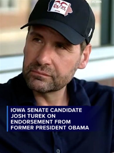 Iowa senatorial candidate Josh Turek opens up to @jonkarlabcabout bipartisanship as President Trump and former president Obama make endorsements in the state. “We're not a red state. We're a common sense state that's masqueraded more red than what we actually are.” #news #politics #iowa