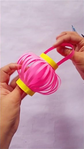 Art speaks where words are unable to explain. My mini Paper Lantern Basket.✨💐 #craftbloom12 #shorts