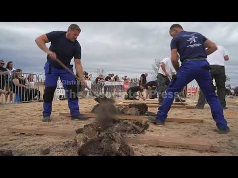Gravediggers compete in Hungary to spotlight a demanding profession