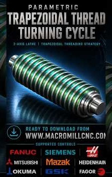 NEW PARAMETRIC TRAPEZOIDAL THREAD TURNING CYCLE | MULTI-CONTROLLER CNC CANNED CYCLE