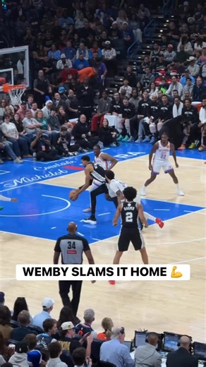WEMBY follows up with BIG jam! 💥 SAS-OKC • ABC & ESPN Tap to Watch ➡️ https://www.nba.com/how-to-watch-game-redirect/0022500010?partnerRef=NBA&platform=Facebook&surface=Post | NBA