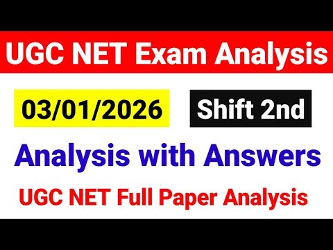 UGC NET 3 Jan 2nd Shift Exam Analysis 2026 | 3 January Shift 2 UGC NET Exam analysis| UGC NET MENTOR