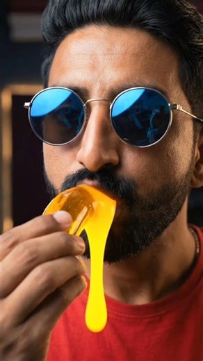 Satisfying Golden Banana ASMR 🤯 Lava Explosion #food #asmr #oddlysatisfying #challenge #eating