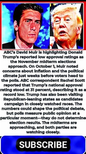 David Muir Reports Trump’s 31% Approval Rating Ahead of Midterms