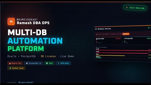 Ramesh DBA OPS — Complete L1 Multi-DB Automation Platform | Live Demo | Oracle + PostgreSQL | Rameshbabu .