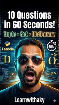 Top Python Interview MCQs | Tuple Set Dictionary Challenge 🚀 2025 #python #pythoninterviewquestions