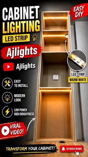 Cabinet LED Strip Lighting Installation 💡 | Easy DIY Modern Lighting | Ajlights