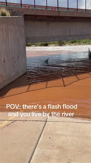 Flash flood in St. George Utah: POV river rising by your home