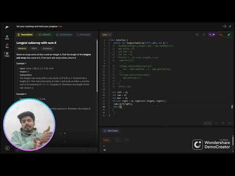 Longest subarray with sum K (Positive)