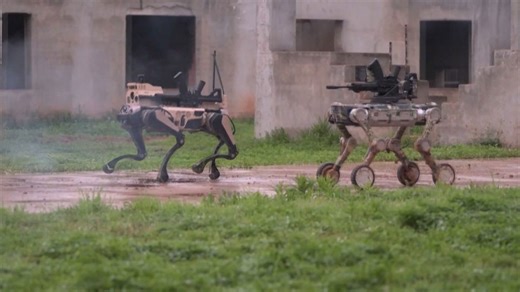 China’s army trains with robot dogs and attack drones