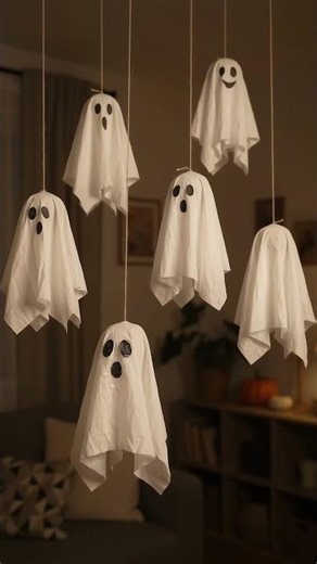 DIY Toilet Paper Roll Ghosts 👻🎃 | Easy Halloween Craft #shorts