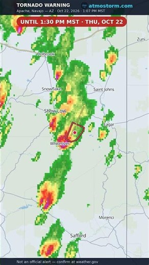 Tornado Warning — Apache and Navajo, Arizona