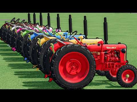 TRANSPORTING ALL DAY WITH COLORFUL TRACTORS & BIG TRUCKS! Farming Simulator 22