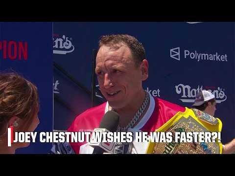 Joey Chestnut says he STILL HAS ROOM after eating 66 hot dogs on America 250 🇺🇸 | ESPN