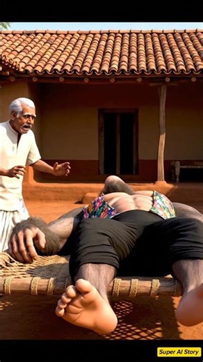 How the Monkey Saved His Village from a Gang of Aliens 👽🐒#ai #shorts #monkey