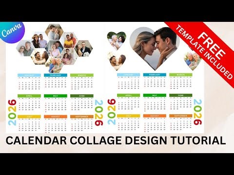How to Make 2026 Wall Calendar Photo Collage in Canva | FREE Templates Included