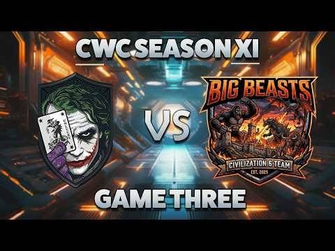🔴 Civ6 | CWC Season XI | Unlucky vs Big Beasts | Game 3 | Playoffs stage 1