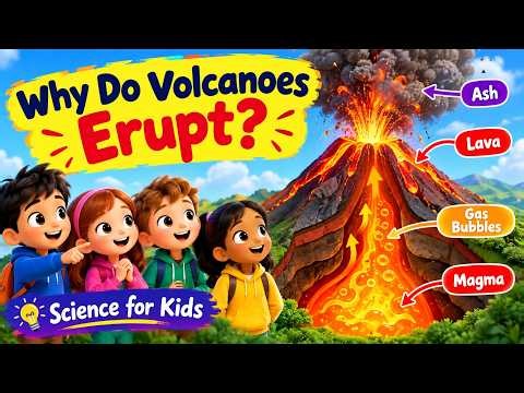 Why Do Volcanoes Erupt? 🌋 | Volcano Science for Kids | Fun Science Explained