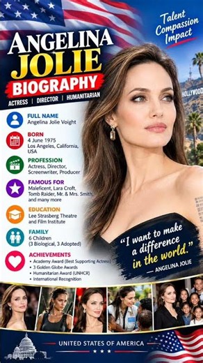 Angelina Jolie Biography 🇺🇸 | Hollywood Star, Family, Movies, Awards & Humanitarian Journey