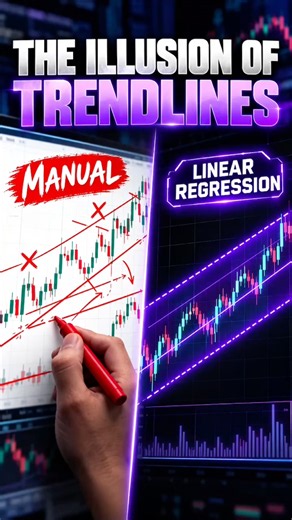 TITLE:Stop Drawing Trendlines by Hand | Linear Regression Explained #Shorts