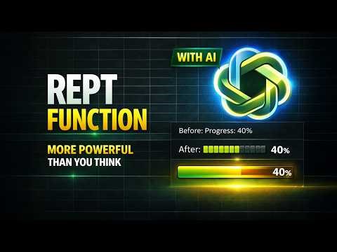 Excel REPT Function Full Tutorial Create Progress Bars Extract Data and Use AI