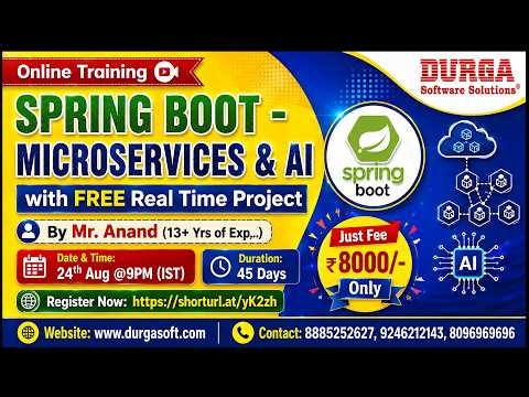 SPRING BOOT - MICROSERVICES & AI with FREE Real Time Project Online Training @ DURGASOFT
