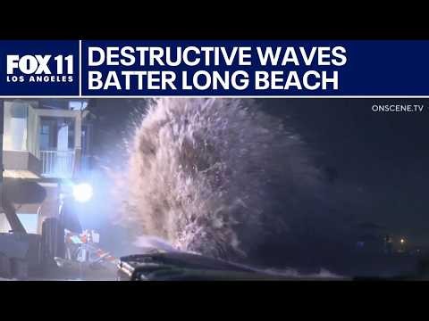 Long Beach coastal flooding: Tropical Storm Rachel damages homes, seawall