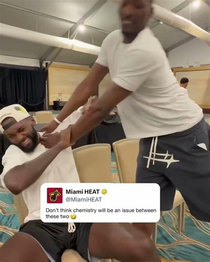 New Heat teammates Bobby and Bam 😂 (via miamiheat/TT)