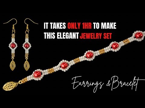 Easy and elegant beaded bracelet design. DIY bracelet. DIY earrings 