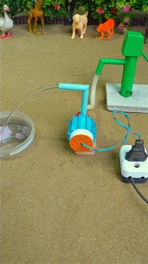 Mini hand pump project water for supply motor drinks donkey duck farm #waterpump #shorts #583